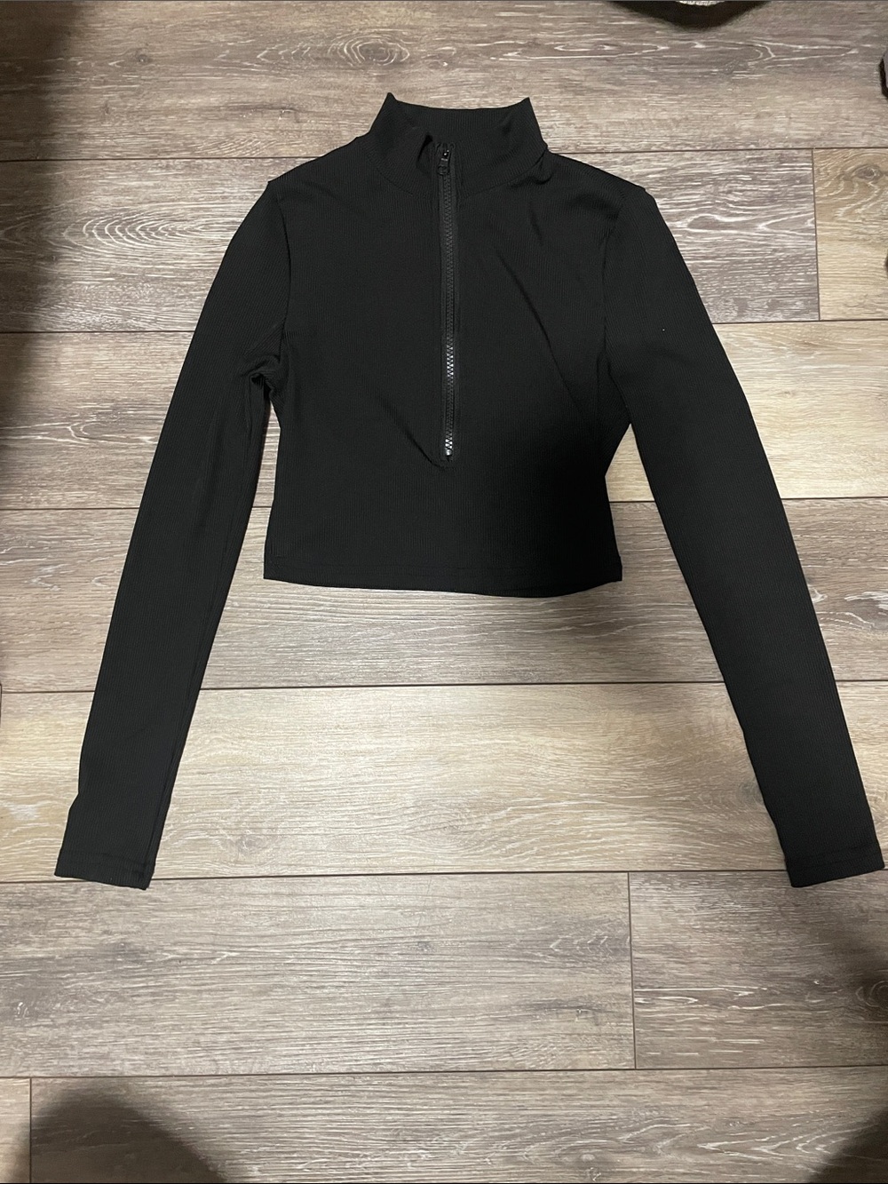 Half-Zip Black Longsleeve Crop SX shein